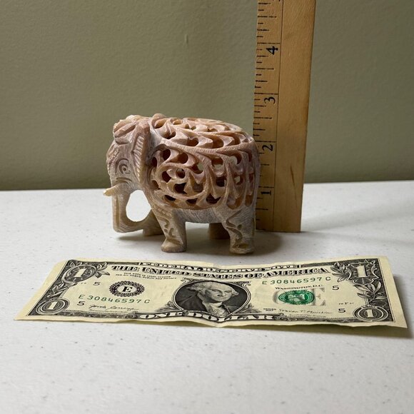 Carved Elephant Statue Figurine Mother Elephant with Baby Elephant Inside figure - Picture 2 of 10